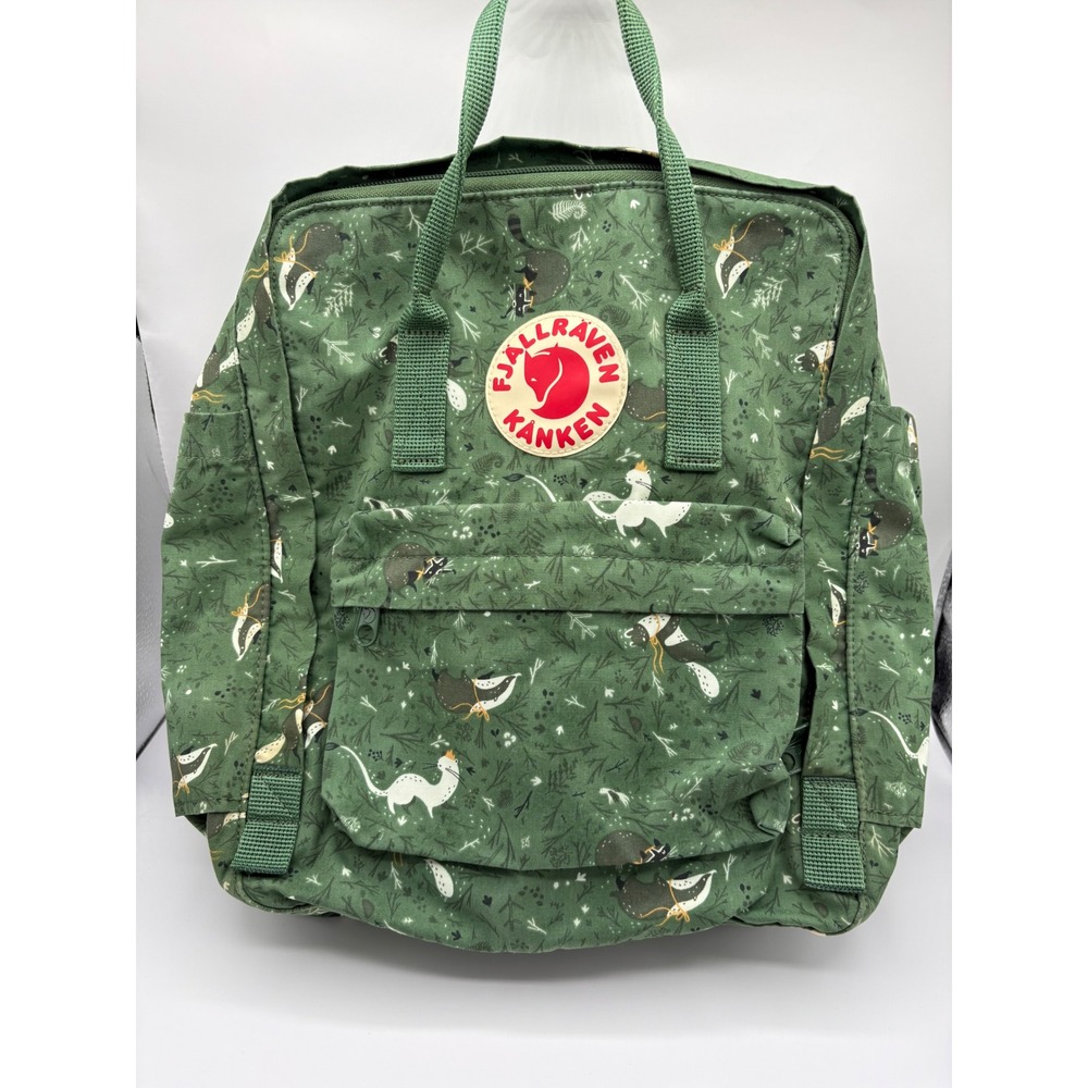 Fjallraven Kanken Art Mini Kids Backpack Green Fable Woodland Forest 23610